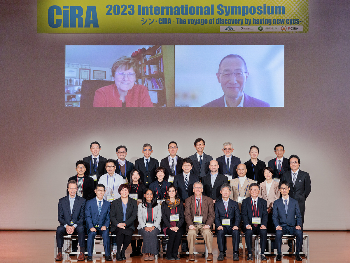 Speakers and chairpersons at the 2023 CiRA International Symposium held at Kyoto University.