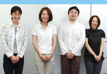 上廣倫理研究部門のスタートメンバー (左から)鈴木研究員、藤田部門長、八代准教授、桑原さん