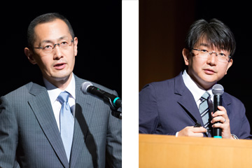 Shinya Yamanaka and Jun Yamashita at the symposium