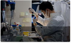 A researcher conducting experiment at the open Lab